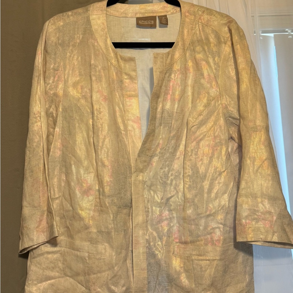 Chico's Metallic Gold Blazer